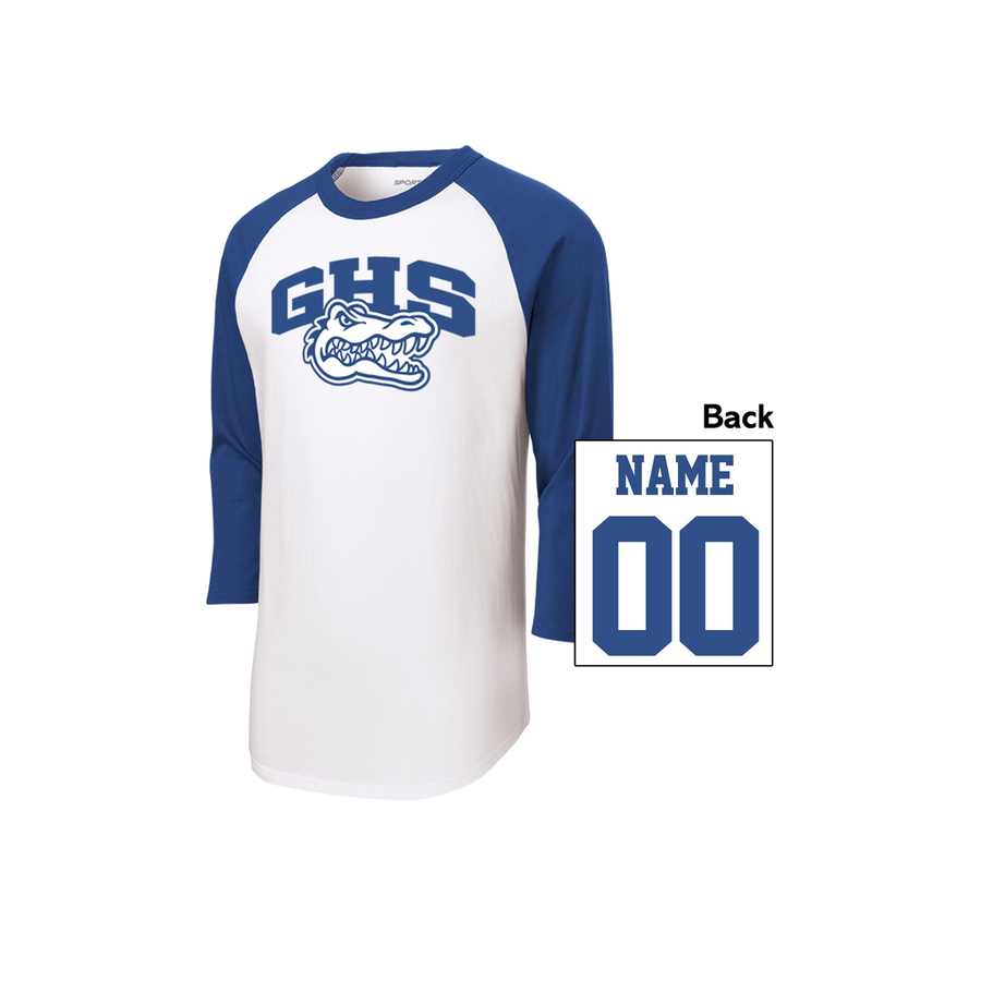 Color block Raglan Jersey-Personalized-Blue