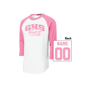 Color block Raglan Jersey-Personalized-Pink