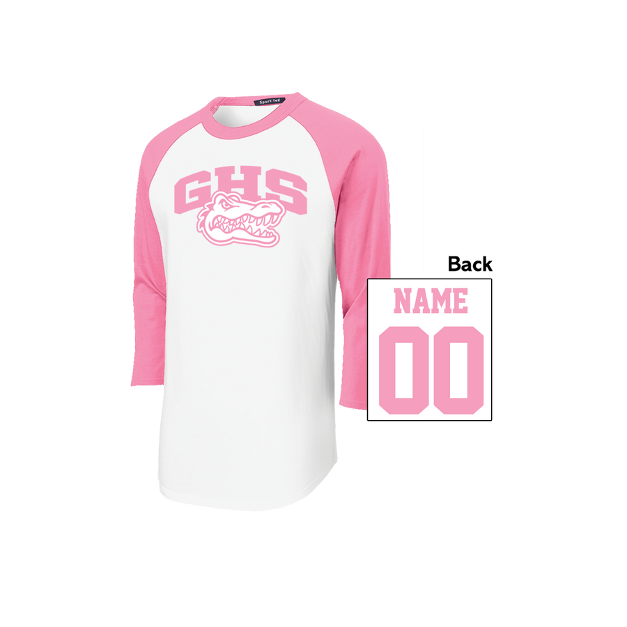 Color block Raglan Jersey-Personalized-Pink